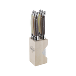 Andre Verdier Laguiole Debutant Steak Knife Block Set of 6 La Terre