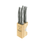 Andre Verdier Laguiole Debutant Steak Knife Block Set of 6 Stainless Steel