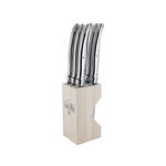 Andre Verdier Laguiole Debutant Steak Knife Block Set of 6 Stainless Steel