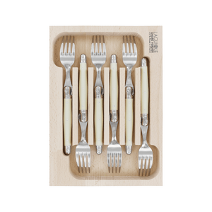 Andre Verdier Laguiole Debutant Table Fork Set of 6 Ivory
