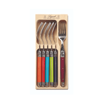 Andre Verdier Laguiole Debutant Table Fork Set of 6 Wild Flower Colour