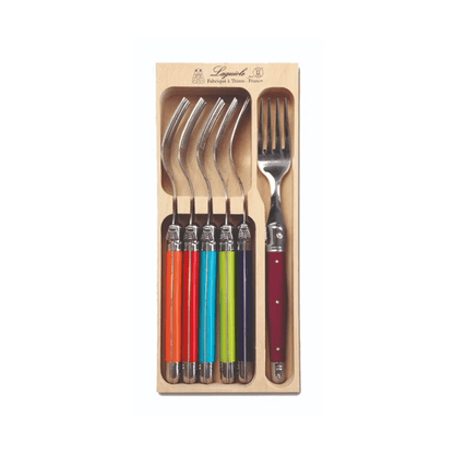 Andre Verdier Laguiole Debutant Table Fork Set of 6 Wild Flower Colour