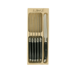 Andre Verdier Laguiole Debutant Table Knife Set of 6 Black