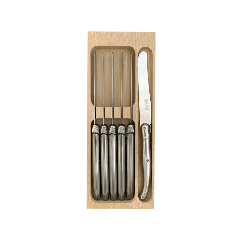 Andre Verdier Laguiole Debutant Table Knife Set of 6 Stainless Steel