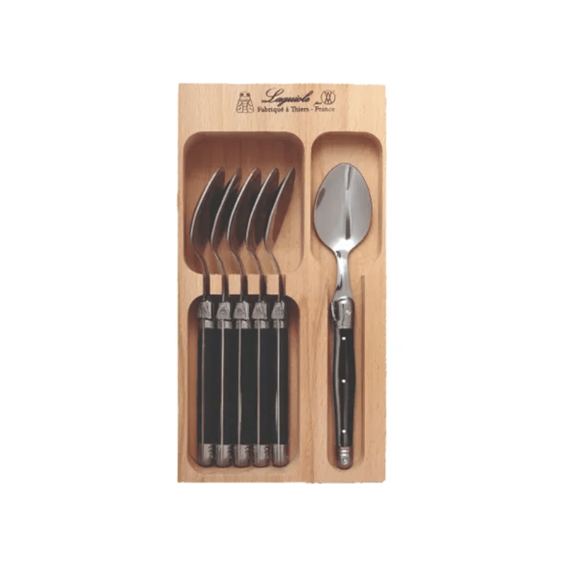 Andre Verdier Laguiole Debutant Teaspoon Set 6 Black