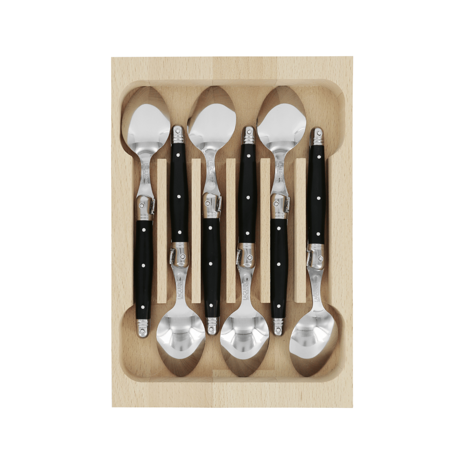 Andre Verdier Laguiole Debutant Teaspoon Set of 6 Black