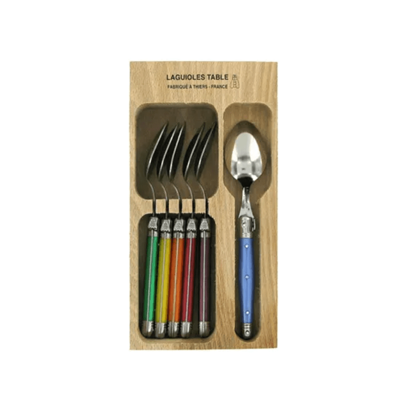 Andre Verdier Laguiole Debutant Teaspoon Set of 6 Colour