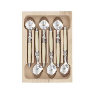 Andre Verdier Laguiole Debutant Teaspoon Set of 6 Ivory