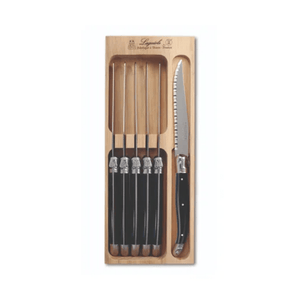 Andre Verdier Laguiole Steak Knife Set Of 6 Black