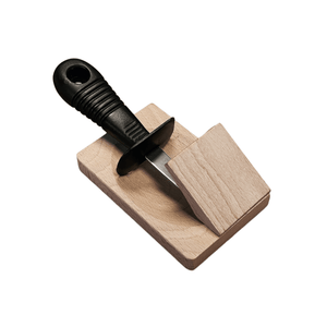 Andre Verdier Poseidon Oyster Knife with Wooden Block Black