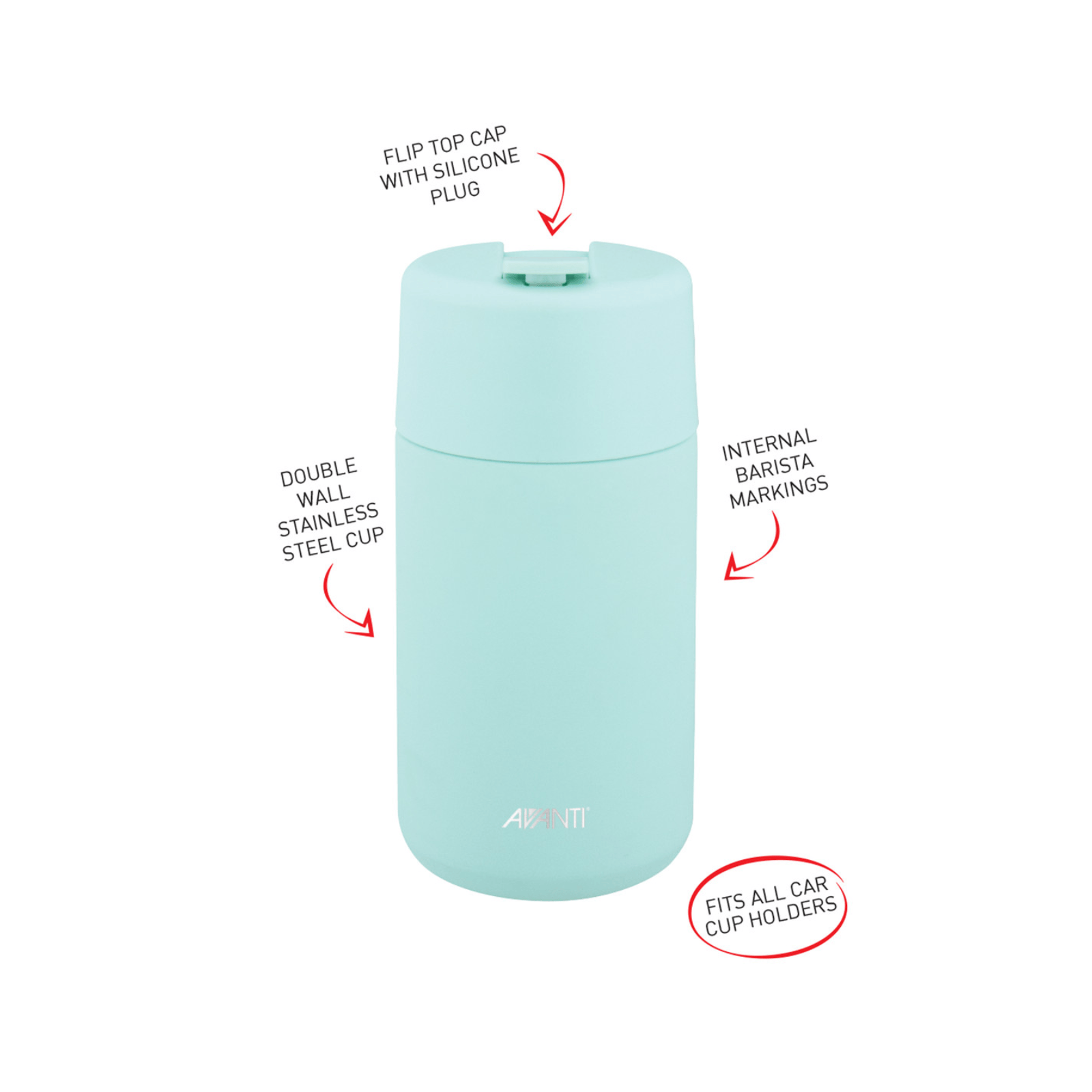 Avanti Brew Insulated Travel Cup 400ml Sea Breeze Blue