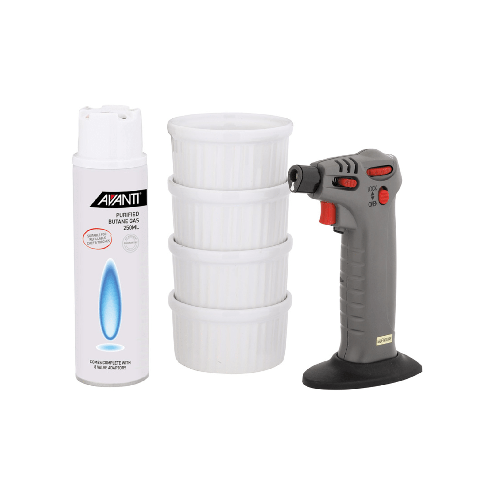 Avanti Creme Brulee Set with Gas and 4 Ramekins