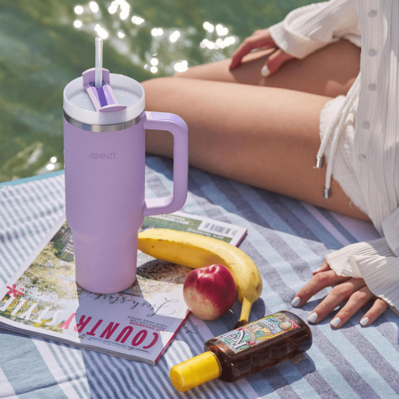 Avanti HydroQuench Tumbler with Two Lids 1L Lilac