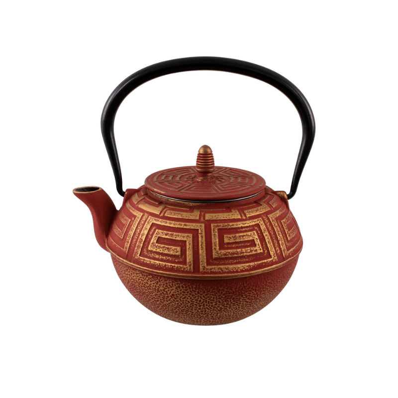 Avanti Majestic Cast Iron Teapot 1.2L Red/Gold The Homestore Auckland