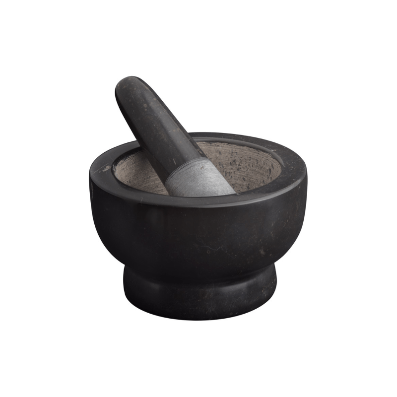 Avanti Marble Footed Mortar and Pestle Black