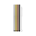 Avanti Stainless Steel Bubble Tea Straws Set of 4 with Cleaning Brush Colours