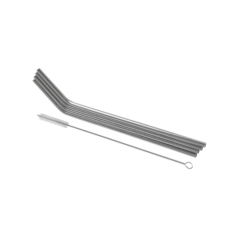 Avanti Stainless Steel Drinking Straws Set of 4 with Cleaning Brush