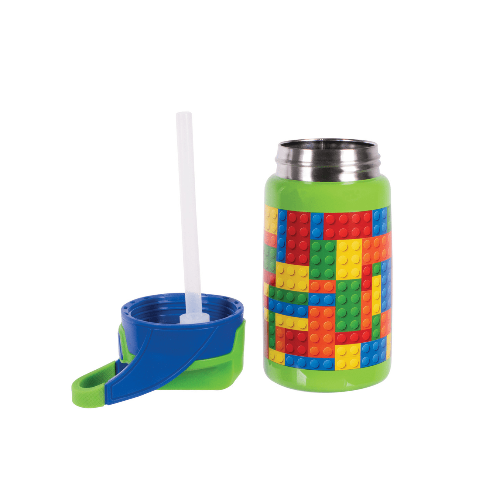 Avanti YumYum Auto Flip Spout Insulated Bottle 375ml Building Blocks