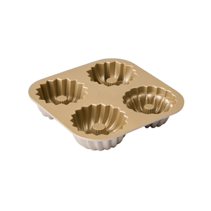 Bakemaster Non-Stick Champagne Assorted Mini Fluted Ring Cake Pan