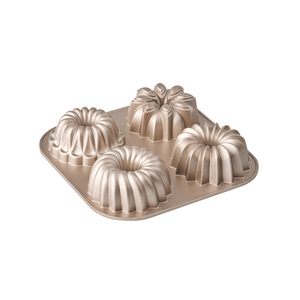 Bakemaster Non-Stick Champagne Assorted Mini Fluted Ring Cake Pan