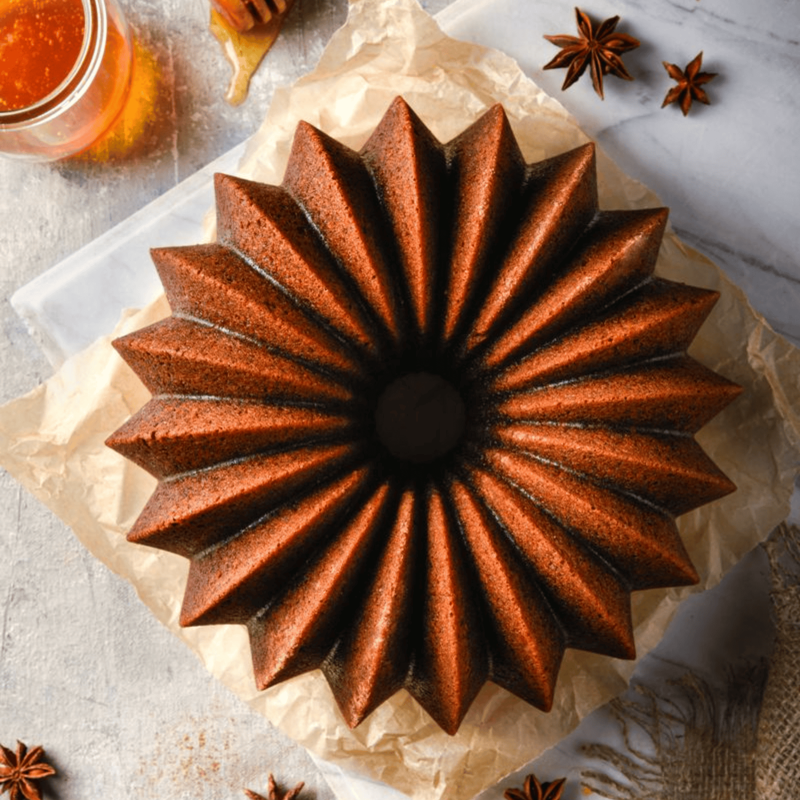 Bakemaster Non-Stick Champagne French Wreath Fluted Ring Cake Pan 24cm