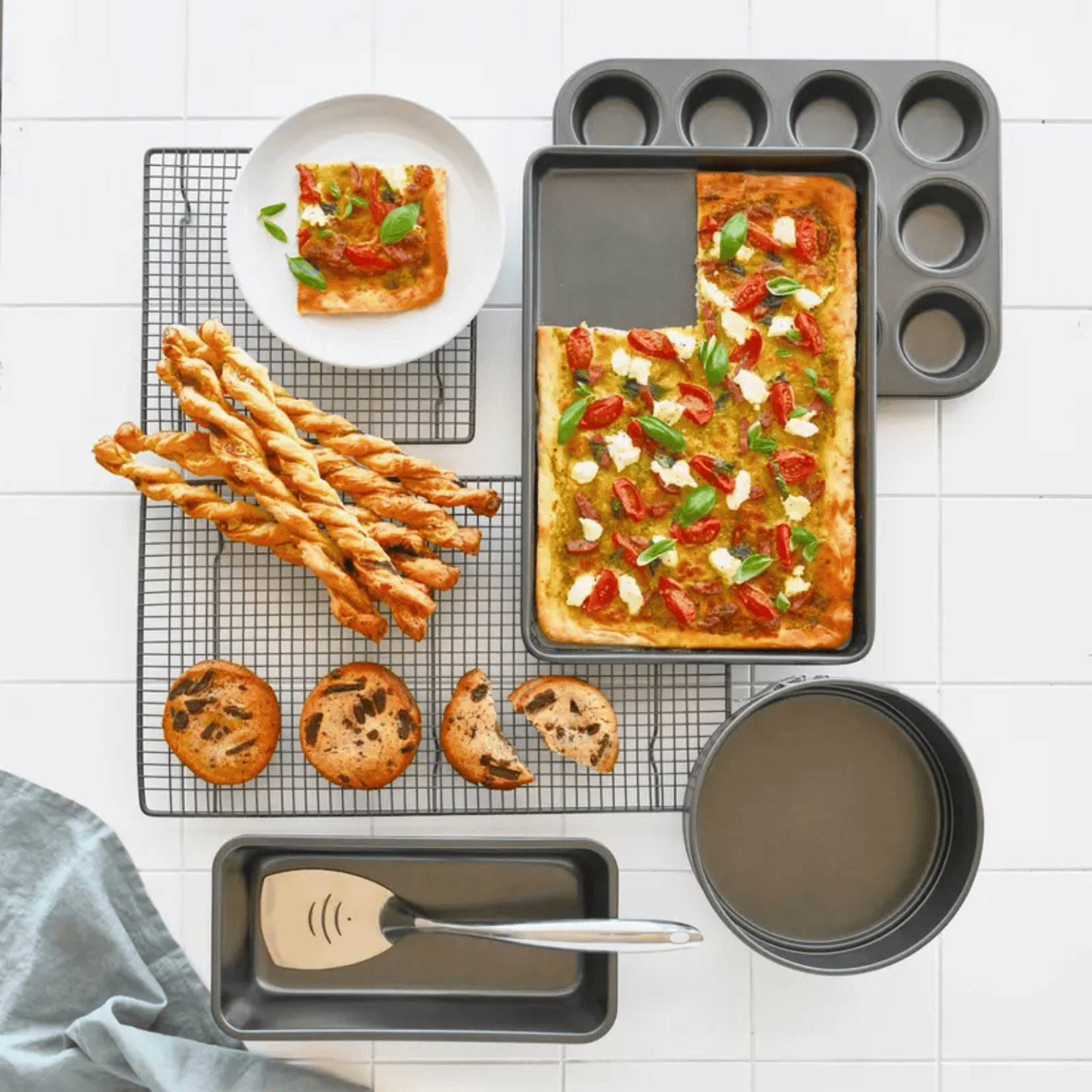 Bakemaster Non-Stick Loose Base Quiche Pan 14cm