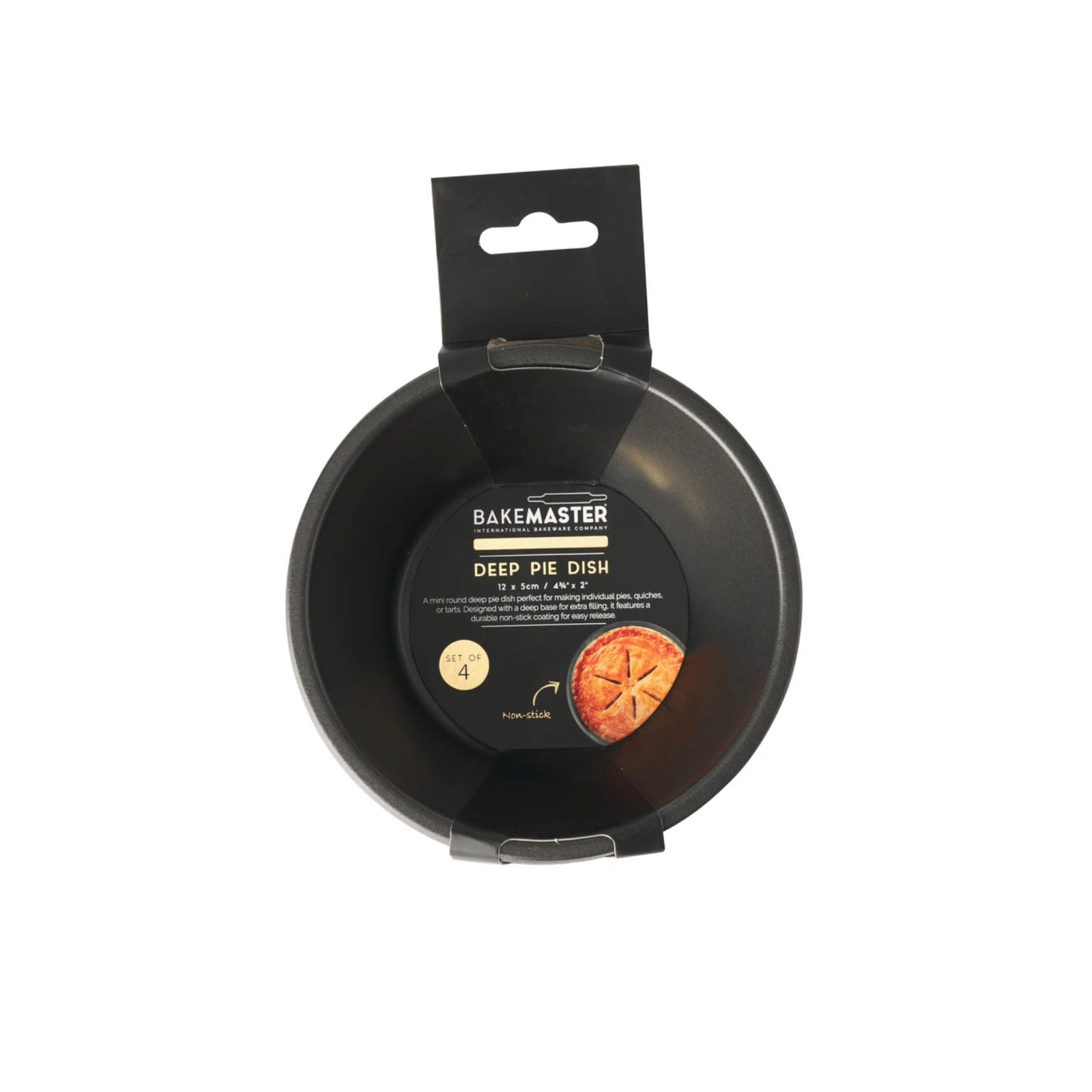 Bakemaster Non-Stick Mini Deep Pie Dish 12cm x 5cm Set of 4