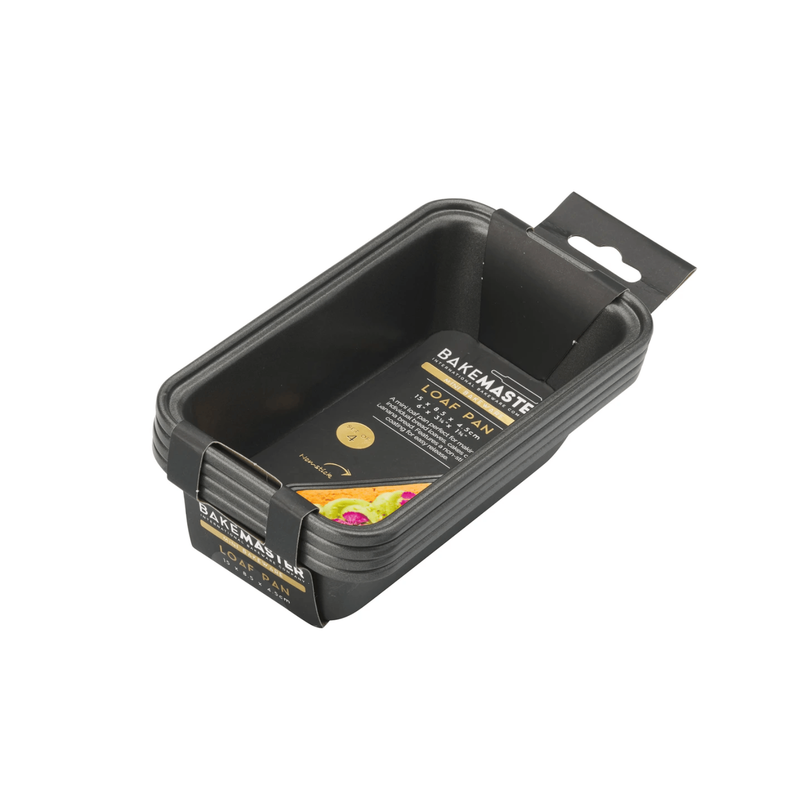 Bakemaster Non-Stick Mini Loaf Pan 15cm x 8.5cm Set of 4