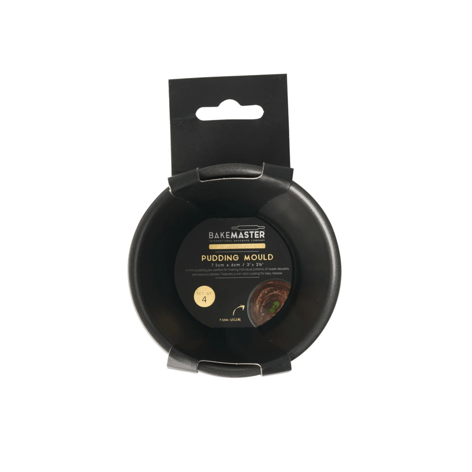 Bakemaster Non-Stick Mini Pudding Mould 7.5cm x 6cm Set of 4