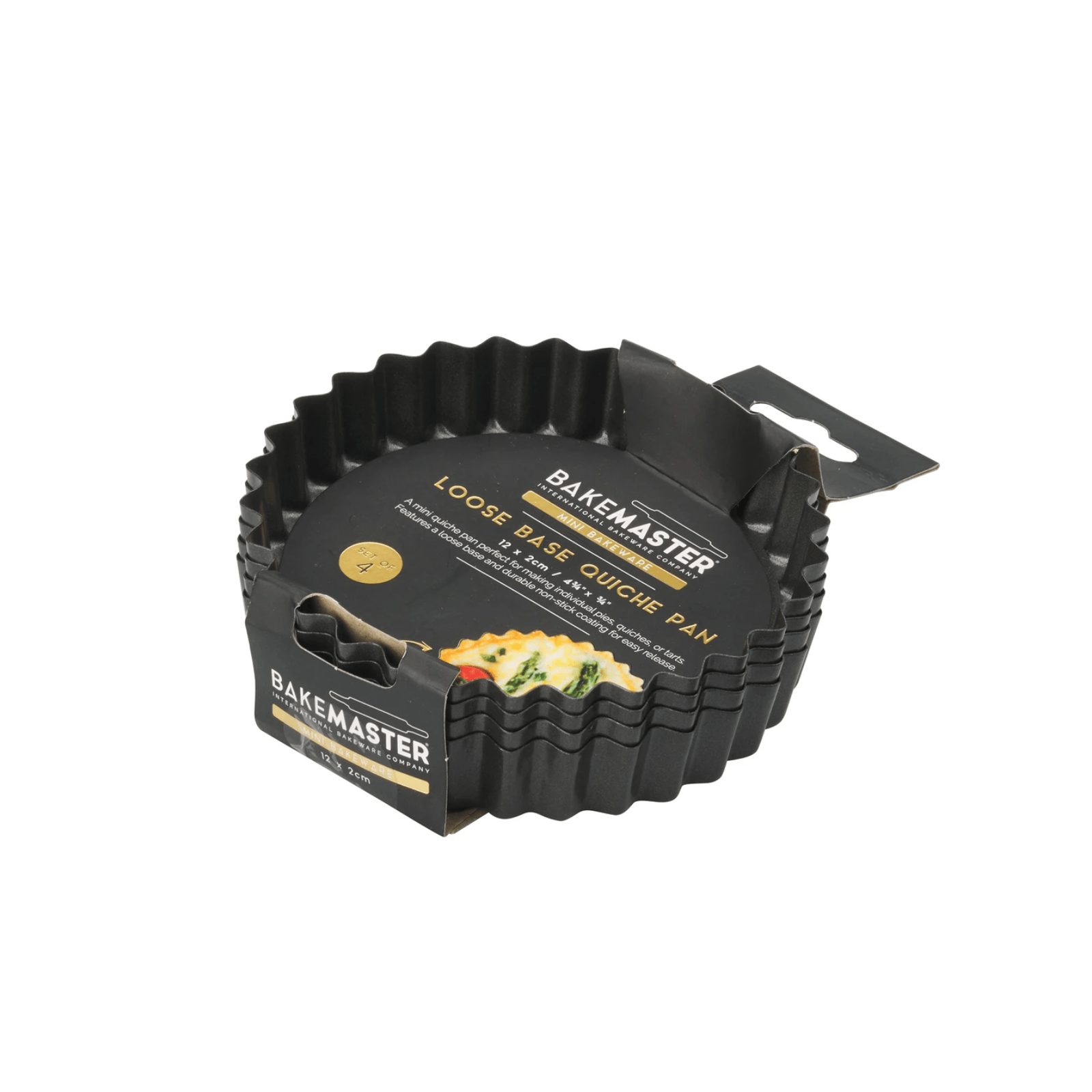 Bakemaster Non-Stick Mini Quiche Pan 12cm x 2cm Set of 4