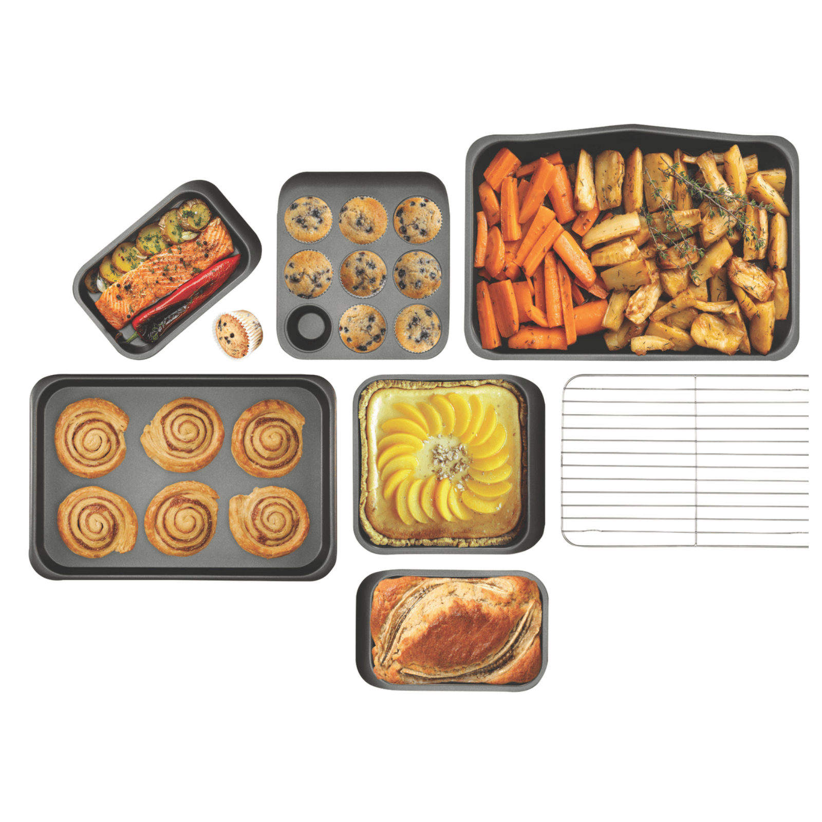Bakemaster Non-Stick Stackable Bakeware Set 7-Piece