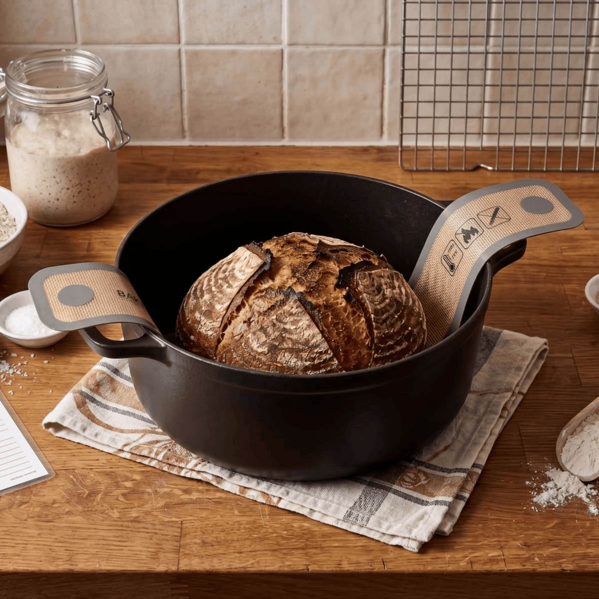 Bakemaster Silicone Oval Bread Sling 56cm Set of 2