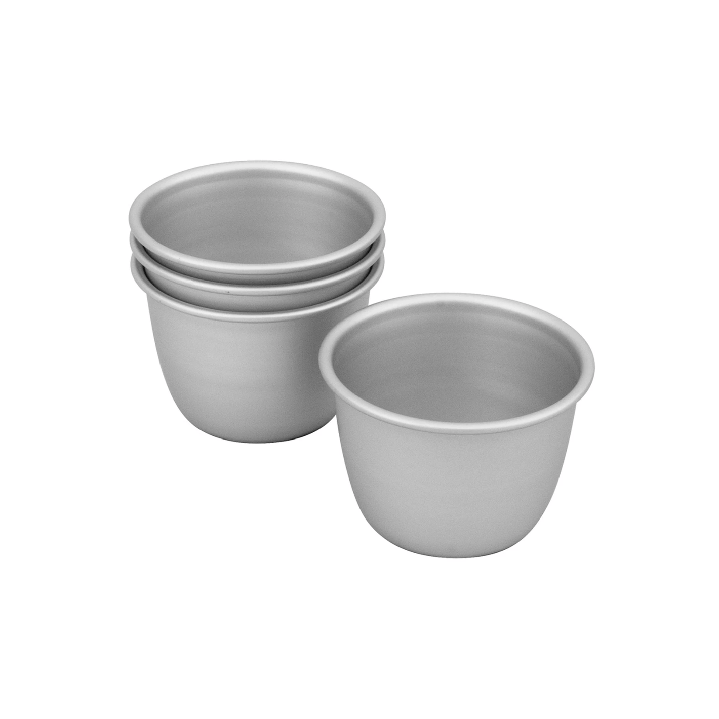 Bakemaster Silver Anodised Pudding Pan 7.5cm Set of 4
