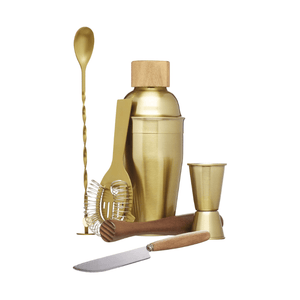 BarCraft Brass Cocktail Set 6-Piece