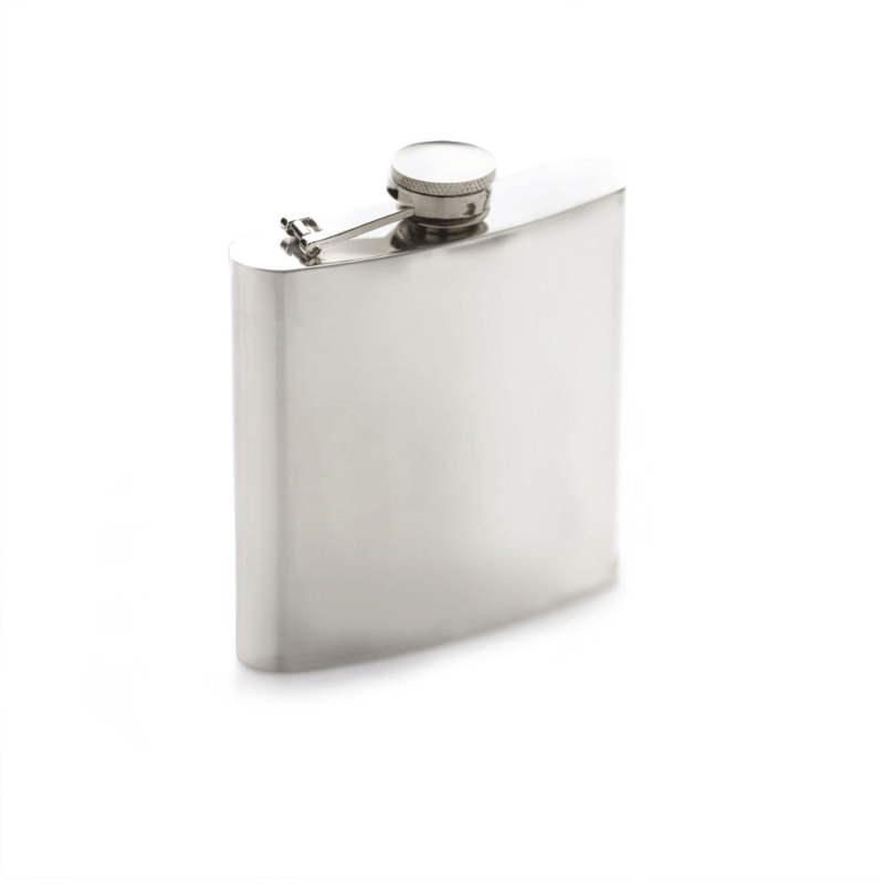 BarCraft Polished Stainless Steel Hip Flask 170ml