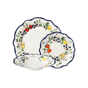 Casa Domani Frutta Scallop Rim Dinner Set 12-Piece