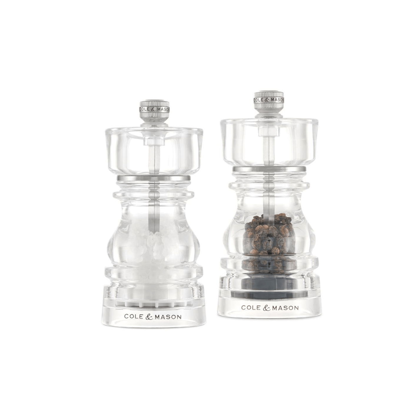Cole & Mason London Acrylic Salt & Pepper Mill 13cm Set of 2