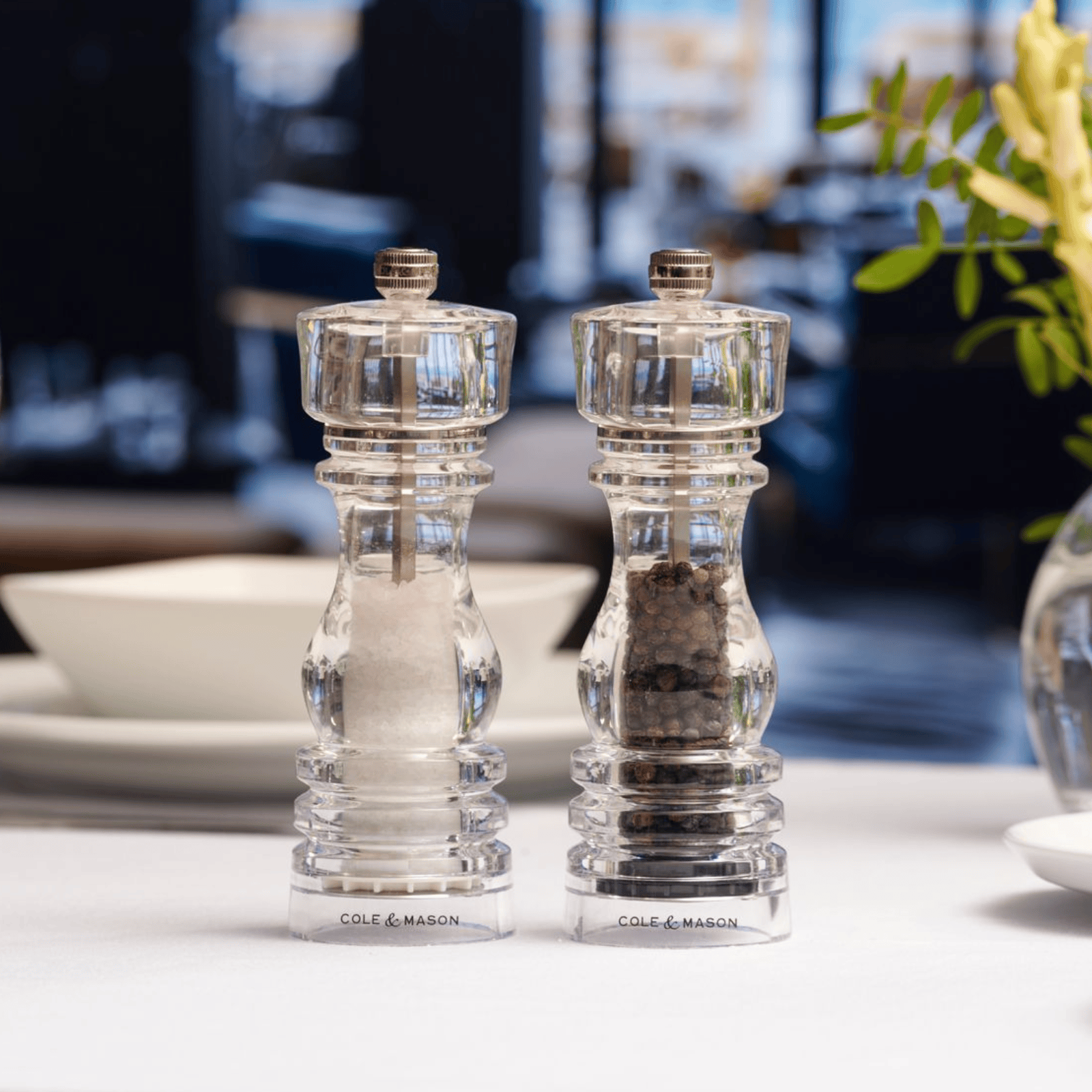 Cole & Mason London Acrylic Salt & Pepper Mill 18cm Set of 2