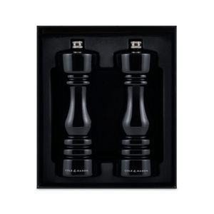 Cole & Mason London Black Gloss Salt & Pepper Mill 18cm Set of 2