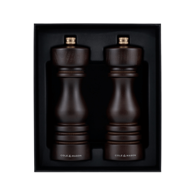 Cole & Mason London Chocolate Wood Salt & Pepper Mill 18cm Set of 2