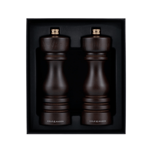 Cole & Mason London Chocolate Wood Salt & Pepper Mill 18cm Set of 2