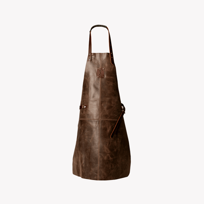 Coral & Cam Leather Apron Dark Brown