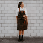 Coral & Cam Leather Apron Dark Brown with Front Pocket