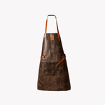 Coral & Cam Leather Apron Dark Brown with Front Pocket