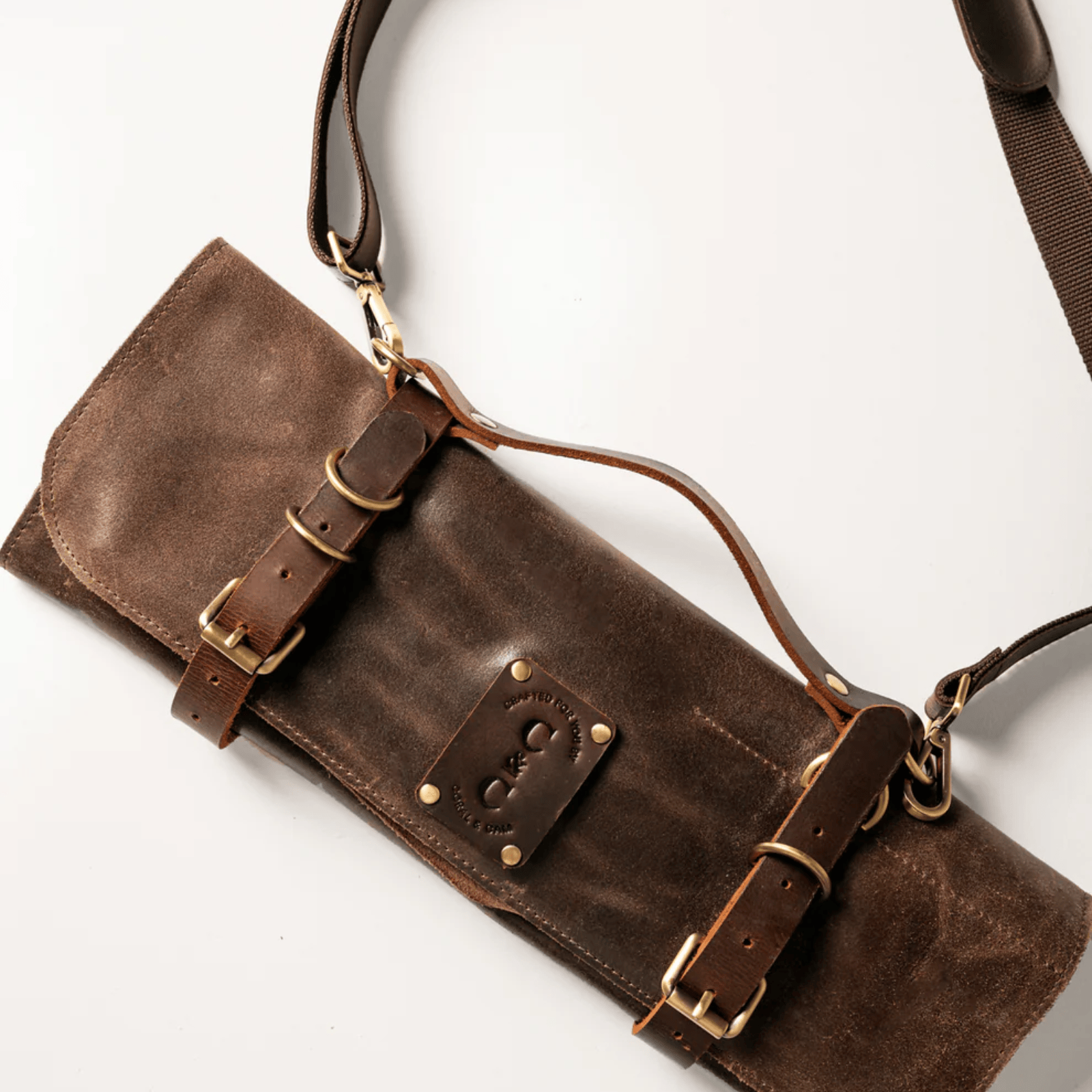 Coral & Cam Leather Knife Roll