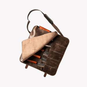 Coral & Cam Leather Knife Roll