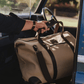 Coral & Cam Weekend Bag Canvas Sand Large with Leather Trims