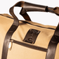 Coral & Cam Weekend Bag Canvas Sand Large with Leather Trims