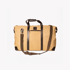 Coral & Cam Weekend Bag Canvas Sand Large with Leather Trims