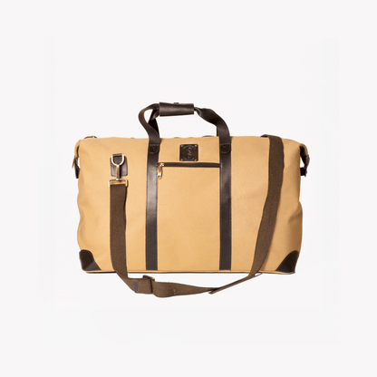 Coral & Cam Weekend Bag Canvas Sand Large with Leather Trims